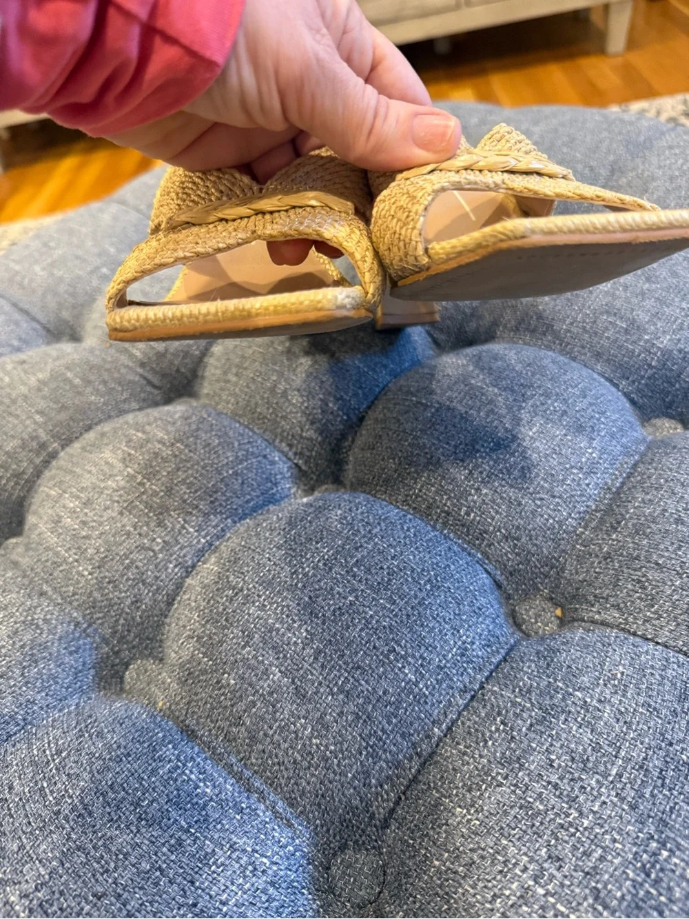 Dolce Vita Raffia Woven Heeled Sandals – Neutral – Size 8 - Picture 3 of 4